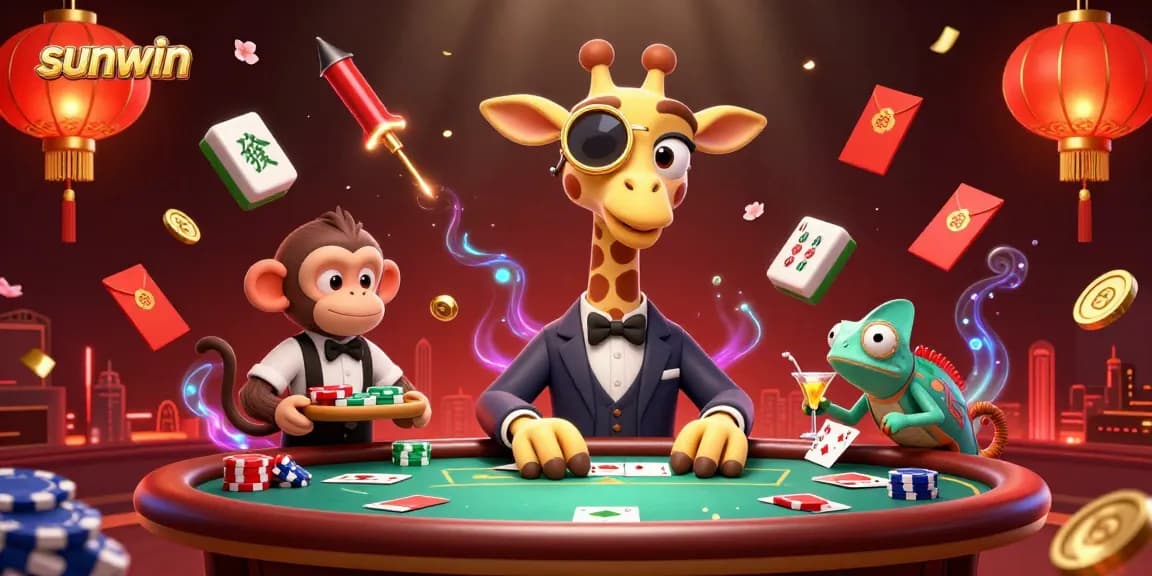 Experience thrilling poker action with sunwin featuring a giraffe high-roller, monkey valet, and chameleon bartender.
