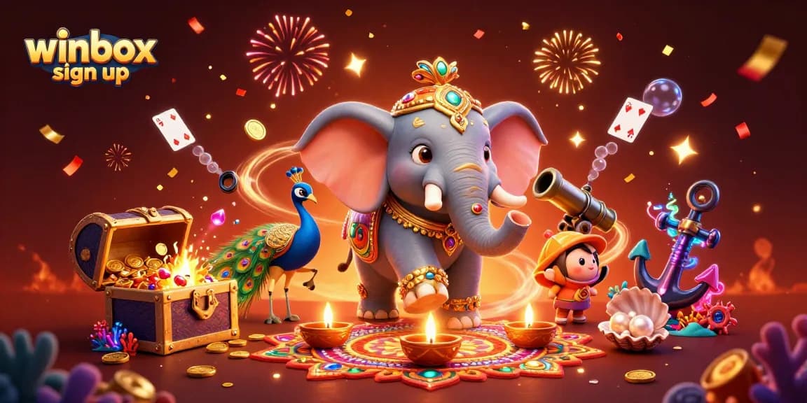 Experience the thrill of winning with winbox sign up, featuring exciting casino elements and colorful characters.