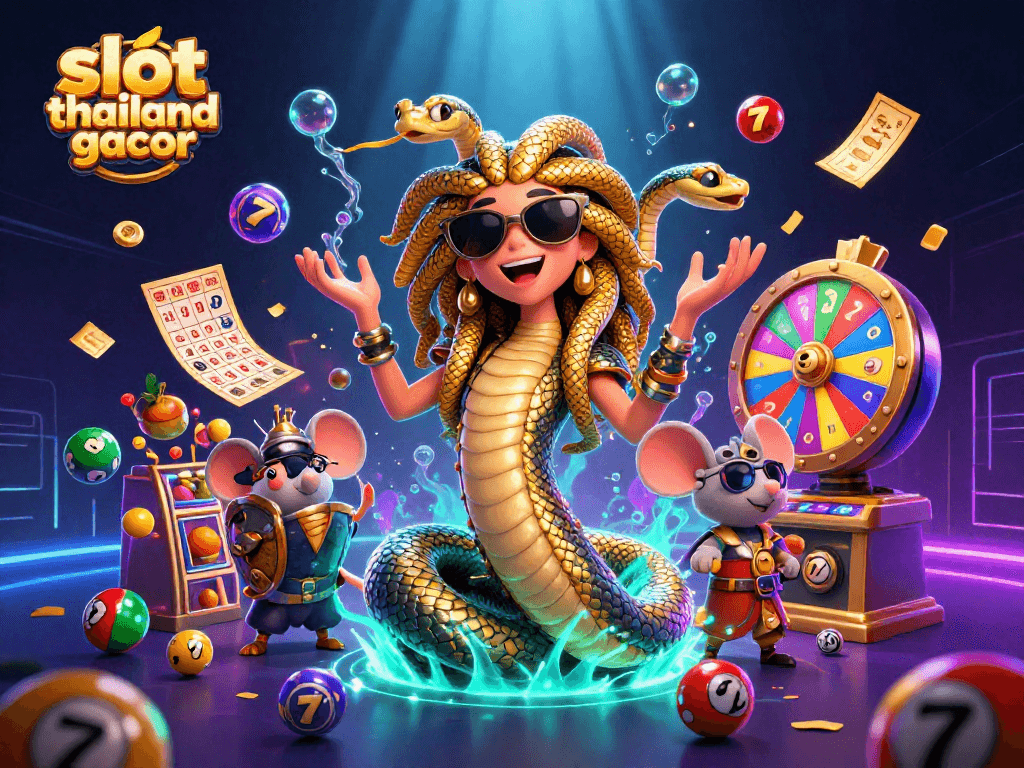 Engage with the slot thailand gacor experience, showcasing lively games, characters, and fun-filled casino atmosphere.