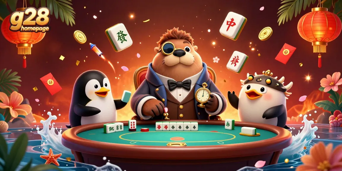 Play at g28 homepage with underwater-themed poker featuring a walrus and penguin dealer.