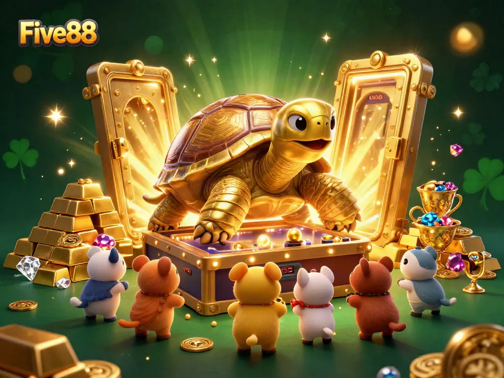 Experience the dynamic excitement of Five88 as you engage with an ultra-detailed casino illustration.