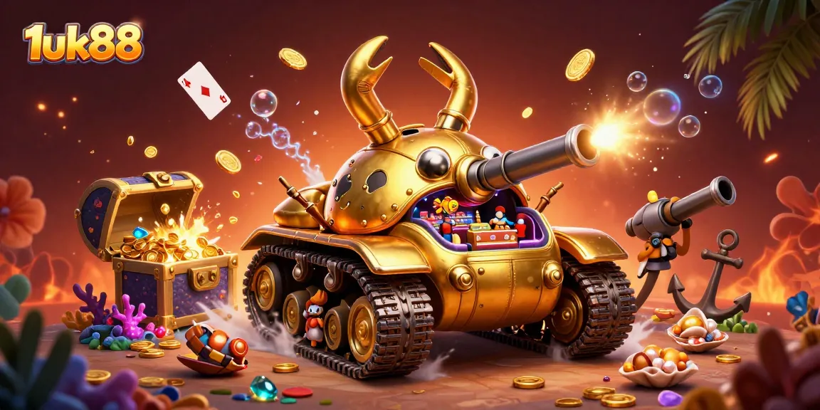 Experience thrilling gameplay with 1uk88, showcasing vibrant casino elements in a colorful 3D coral scene.