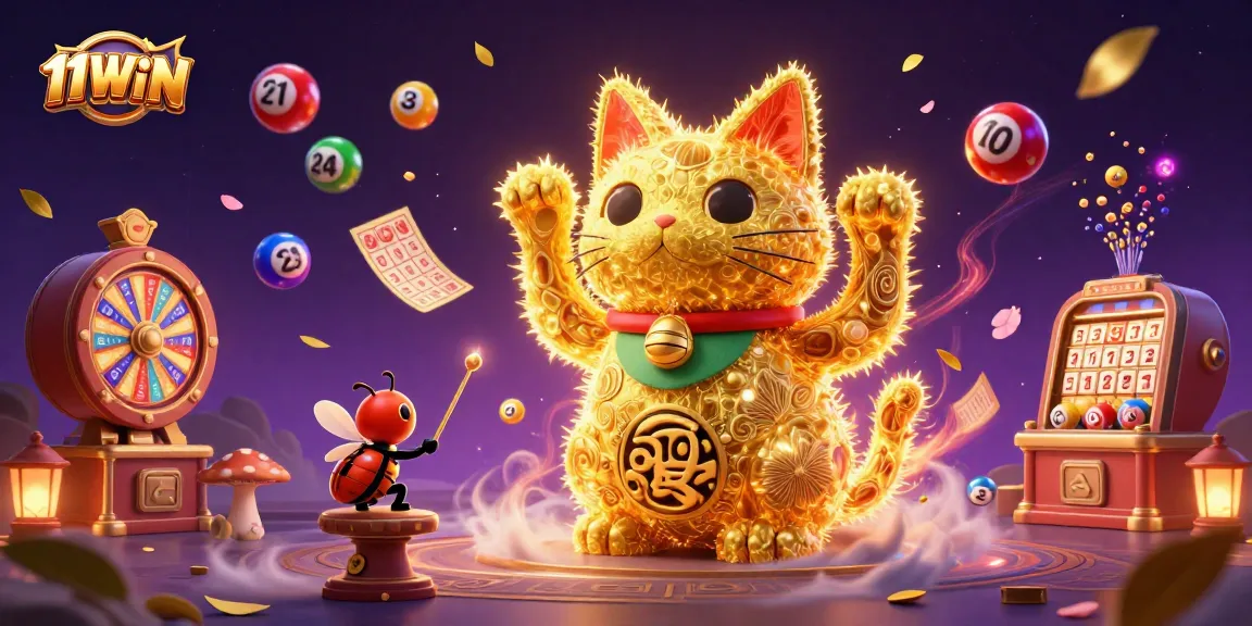 Engage with the 11WIN lottery excitement featuring vibrant and dynamic casino elements