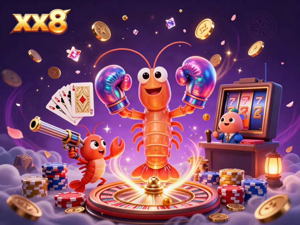 Experience exhilarating gaming action with xx8 featuring vibrant characters and dynamic casino elements.