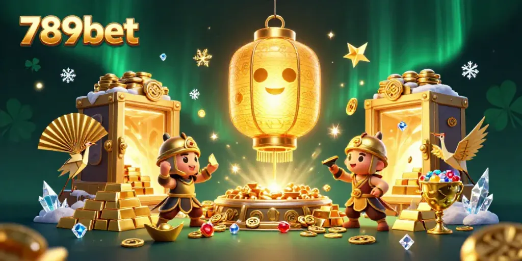 Experience the vibrant world of 789bet with rich casino elements in a dynamic, illuminated scene.