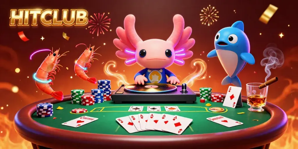 Experience vibrant gaming energy at HITCLUB with a neon-themed underwater casino scene.