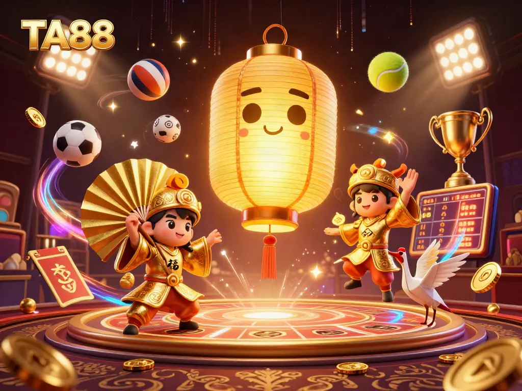 TA88 engages gamblers with a vibrant casino atmosphere featuring a giant lantern spirit and dynamic sports elements