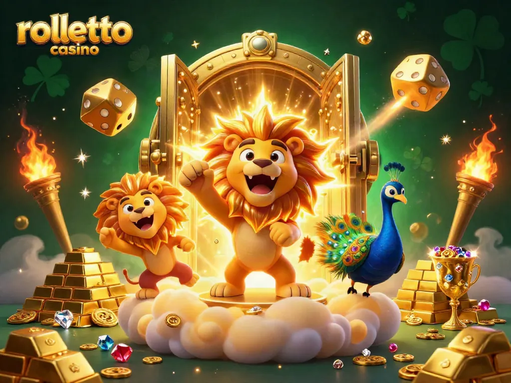 Experience the excitement of rolletto casino with vibrant graphics, golden treasures, and engaging characters.