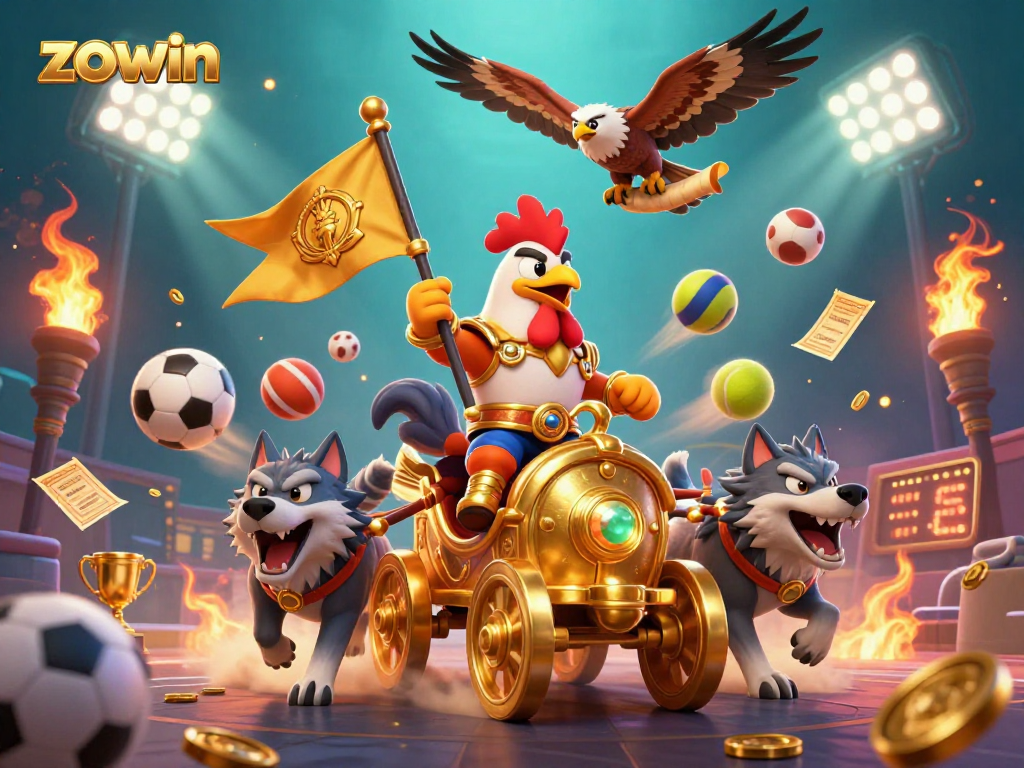 Zowin presents an exciting online betting scene with a rooster warlord leading the charge.