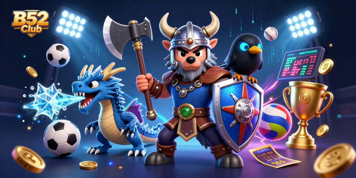 Engage in thrilling gameplay at B52Club with vibrant 3D elements and characters.