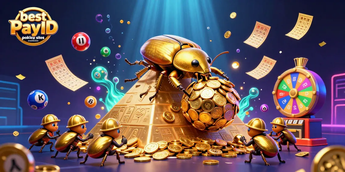 Spin and win at the best PayID pokies sites Australia with vibrant coins and playful beetles.
