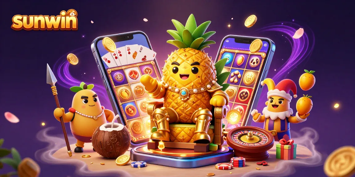 Experience sunwin tải with vibrant 3D casino illustration showcasing interactive gaming elements and characters.