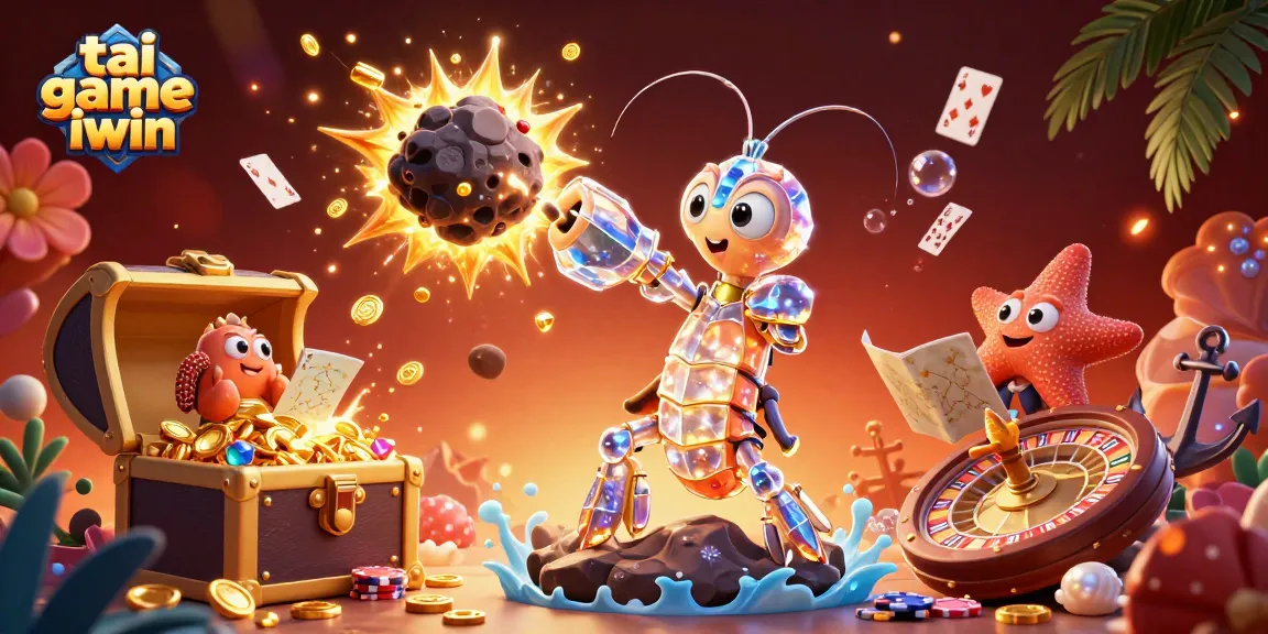 Engage with tai game iwin as the mantis shrimp and starfish explore a vibrant casino adventure!