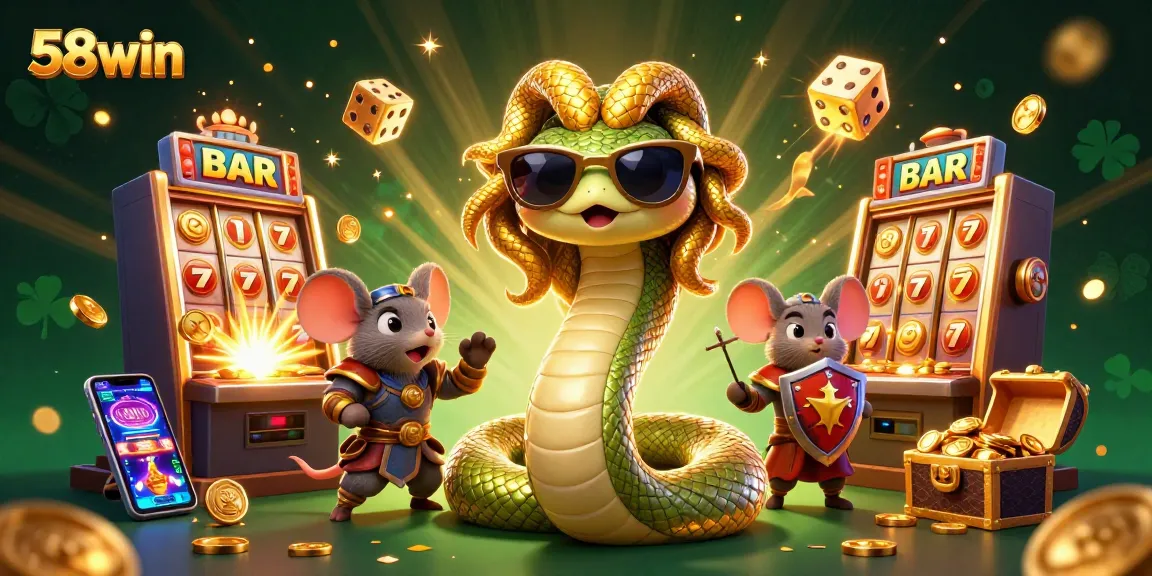 Experience thrilling wins with 58win's vibrant casino scene featuring exciting game elements.