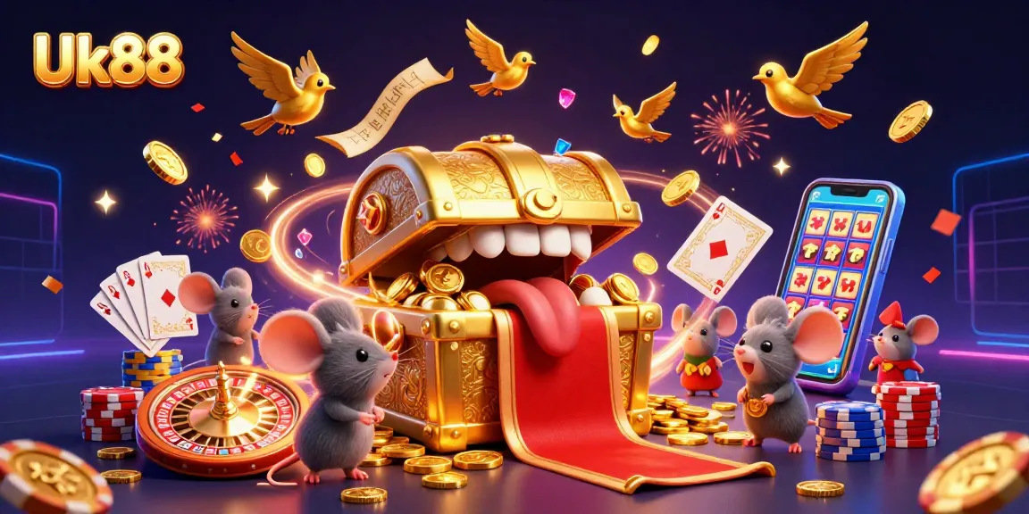 Engage with winning strategies at Uk88 featuring vibrant 3D casino elements in a captivating scene.
