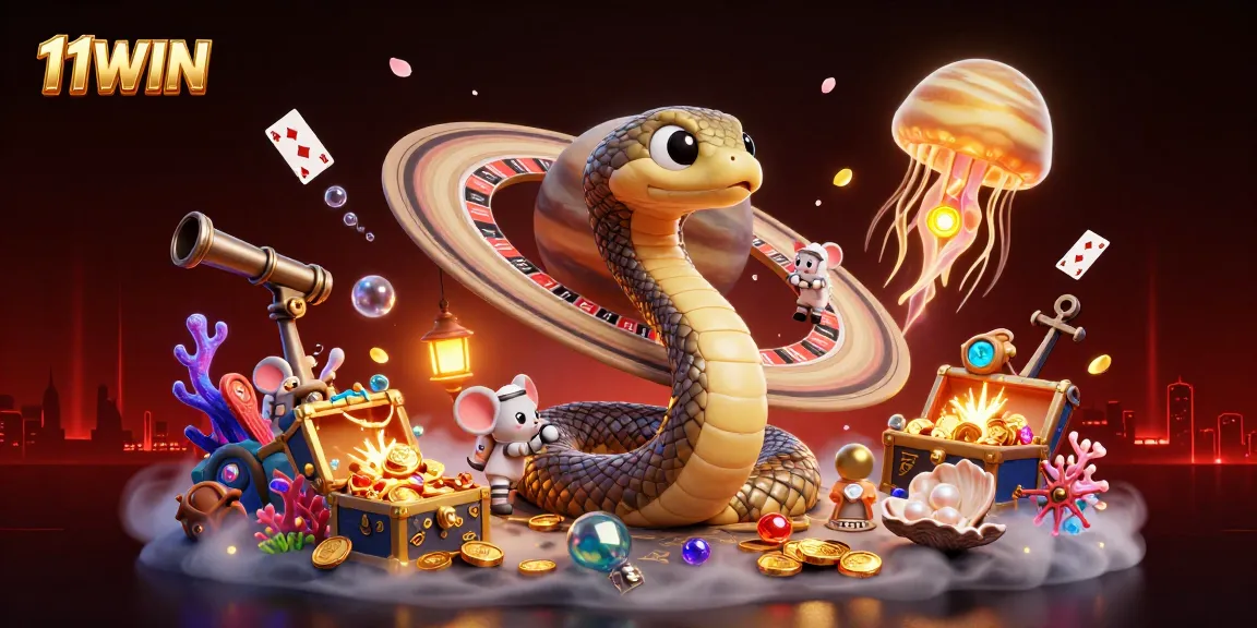Engage in the cosmic casino thrill at 11WIN with playful astronaut mice betting on a roulette wheel.